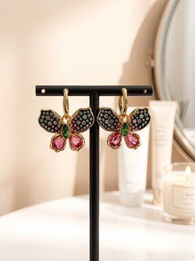 Swarovski Idyllia butterfly necklace pendant sweater chain multi-color accessori